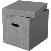 Esselte Home Aufbewahrungsbox 628289 Cube Gross 100% Recycelter Karton Grau 320 x 365 x 315 mm 3 Stück