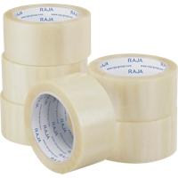 RAJA Ruban adhésif d'emballage Transparent 50 mm x 66 m (L) PP (Polypropylène) 6 Unités