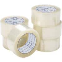 Ruban adhésif d'emballage RAJA Transparent 50 mm (l) x 66 m (L) PP (Polypropylène) 6 Unités