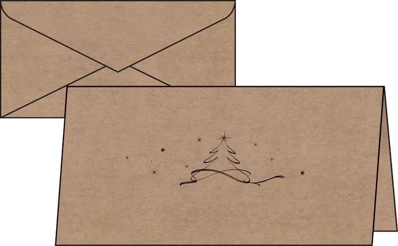Sigel Weihnachtskarte + Briefumschlag DS070 DL 220 g/m² Braun 10+10 Stück