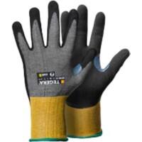 Gants de manutention TEGERA Infinity Non jetables Carbone, Fibre fil inox, HPPE (Polyéthylène haute performance), Mousse de nitrile, Nylon, PU (Polyuréthane) à base d'eau, Technologie CRF Non poudrés Large (L) Gris, jaune 6 paires