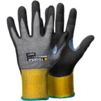 Gants de manutention TEGERA Infinity Non jetables Élasthanne, Fil de fibre de verre, HDPE (Polyéthylène renforcé haute densité, Mousse de nitrile, Nylon, PU (Polyuréthane) à base d'eau, Spandex, Technologie CRF Non poudrés Medium (M) Gris, jaune 6 paires