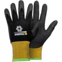 Gants de manutention TEGERA Infinity Non jetables Acrylique, Mousse de nitrile, Nylon, Polaire, PU (Polyuréthane) à base d'eau, Spandex Non poudrés Large (L) Jaune, noir 6 paires
