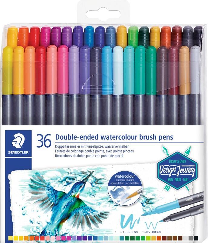 STAEDTLER Aquarell Kalligraphie-Stift  -   Farbig sortiert 36 Stück