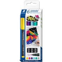 STAEDTLER Lumocolor OHP-Marker Rundspitze Fein Farbig sortiert Nicht nachfüllbar 6 Stück