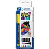 STAEDTLER Lumocolor OHP-Marker Rundspitze Medium Farbig sortiert Nicht nachfüllbar 6 Stück