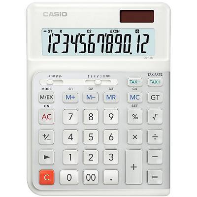 Casio Tischrechner DE-12E-WE 12-stelliges Display Weiss