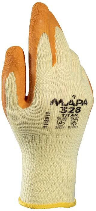 Mapa Professional Titan 328 Arbeitshandschuhe Latex Ungepudert Large (L) Gelb 2 Handschuhe 