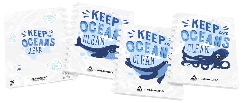 Cahier 6011.200 Ligné Non-perforé Couverture souple Spirale Plastique issu de déchets marins Blanc