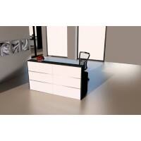 Table de réception Kerkmann Anthracite, blanc 2&nbsp;000 x 800 x 1&nbsp;100 mm