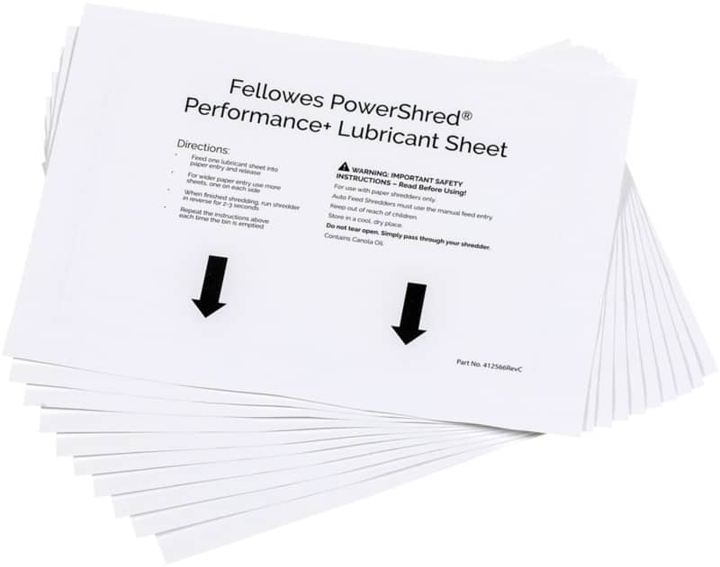 Fellowes Powershred Ölpapier für Cross-Cut-, Mini-Cut- und Micro-Cut-Aktenvernichter 10 Stück