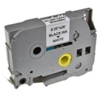 P-touch Beschriftungsband Kompatibel Brother TZe-221 5BRT221-WT Selbsthaftend Schwarz auf Weiss 9 mm x 8 m