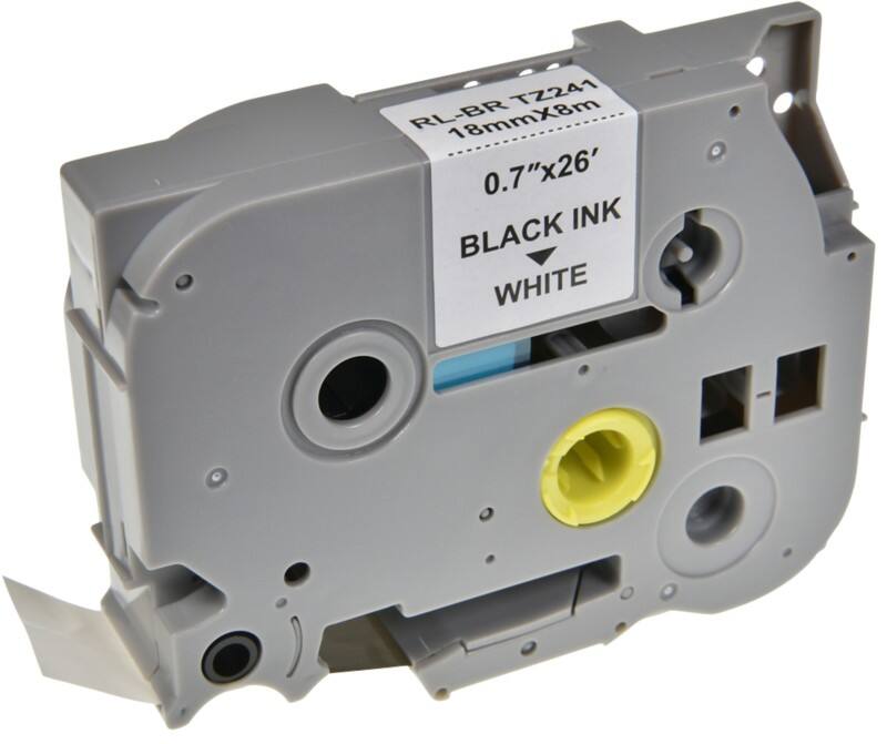 P-touch Beschriftungsband Kompatibel Brother TZe-241 5BRT241-WT Selbsthaftend Schwarz auf Weiss 18 mm x 8 m