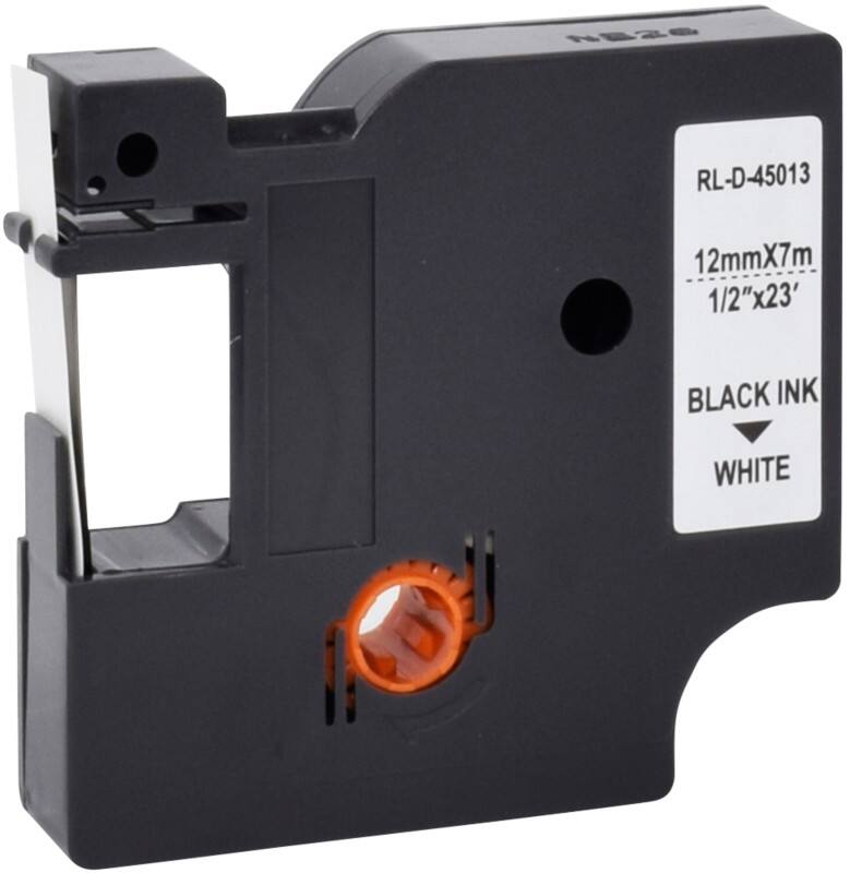 D1 S0720530 / 45013 Kompatibles Dymo Beschriftungsband Selbstklebend Schwarz auf Weiss 12 mm x 7 m