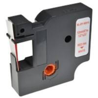 D1 S0720550 / 45015 Kompatibles Dymo Beschriftungsband Selbstklebend Rot auf Weiss 12 mm x 7 m