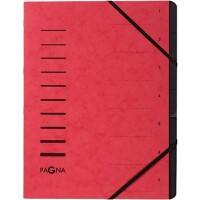 Trieur PAGNA A4 Vierge Carton 7 intercalaires Rouge 24,5 x 0,4 x 32 cm (l x p x h)