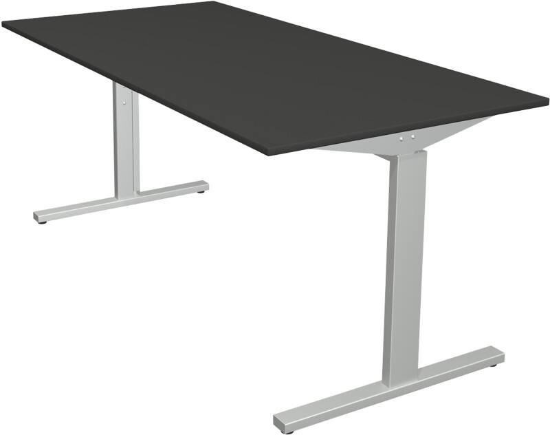 Bureau Kerkmann Form 2 Rectangulaire Anthracite T-Pied 1600 (l) x 800 (p) x 820 (h) mm