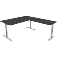 Bureau Kerkmann Form 2 En forme de L Argenté 1'600 x 1'800 x 820 mm