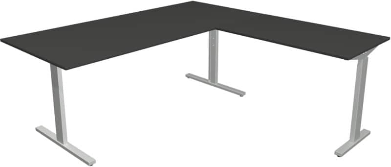 Bureau d'angle Kerkmann Form 2 Coin Anthracite T-Pied 1800 (l) x 1800 (p) x 820 (h) mm