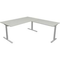 Bureau Kerkmann Form 2 En forme de L Argenté 1&nbsp;600 x 1&nbsp;800 x 820 mm