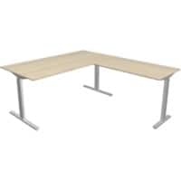 Bureau Kerkmann Form 2 En forme de L Argenté 1'600 x 1'800 x 820 mm