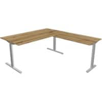 Bureau Kerkmann Form 2 En forme de L Argenté 1&nbsp;600 x 1&nbsp;800 x 820 mm