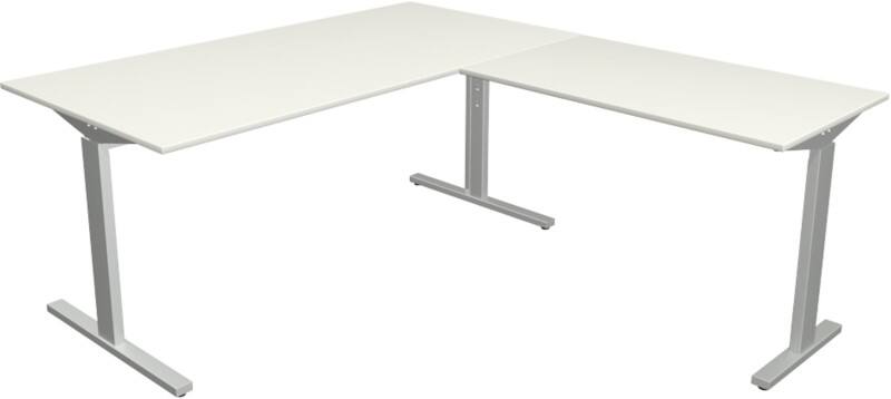 Kerkmann Form 2 Eckschreibtisch L-förmig Weiss T-Fuss 1.600 (B) x 1.800 (T) x 820 (H) mm