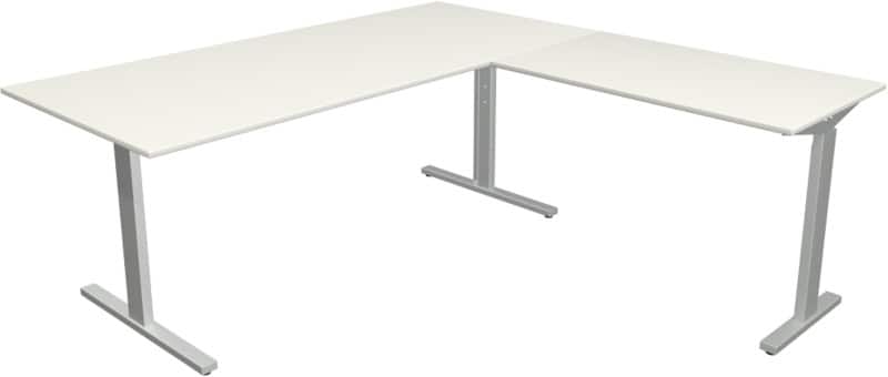 Kerkmann Form 2 Eckschreibtisch Weiß T-Fuß 1.800 (B) x 1.800 (T) x 820 (H) mm