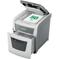Leitz IQ Autofeed Small Office 50 Automatischer Aktenvernichter Partikelschnitt Sicherheitsstufe P-4 50 Blatt Automatisch und 6 Blatt Manuell Weiss