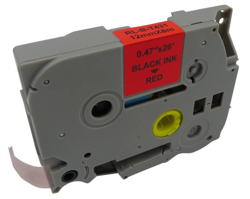 P-touch Beschriftungsband Kompatibel Brother TZe-431 5BRT431 Haftend Schwarz auf Rot 9 mm x 8 m   