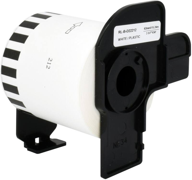 Rouleau d'étiquettes QL Compatible Brother DK-22212 5BD22212T-WT Autocollantes Noir sur Blanc 90 x 91 mm