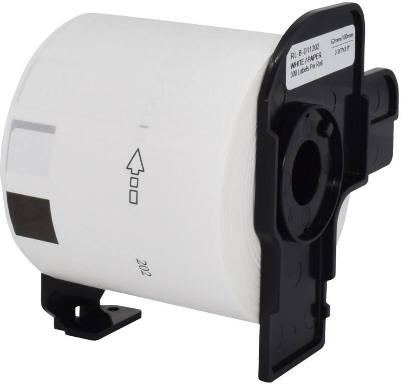 Rouleau d'étiquettes QL Compatible Brother DK-11202 5BR11202 Autocollantes Noir sur Blanc 90 x 91 mm 300 Étiquettes