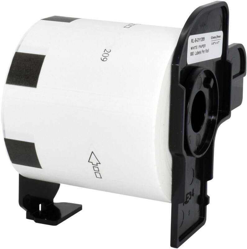 QL Etikettenrolle Kompatibel Brother DK-11209 5BR11209 Selbsthaftend Schwarz auf Weiss 90 x 91 mm 800 Etiketten