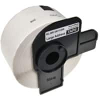 Rouleau d'étiquettes QL Compatible Brother DK-11208 5D11208-WT Autocollantes Noir sur Blanc 100 x 91 mm 400 Étiquettes