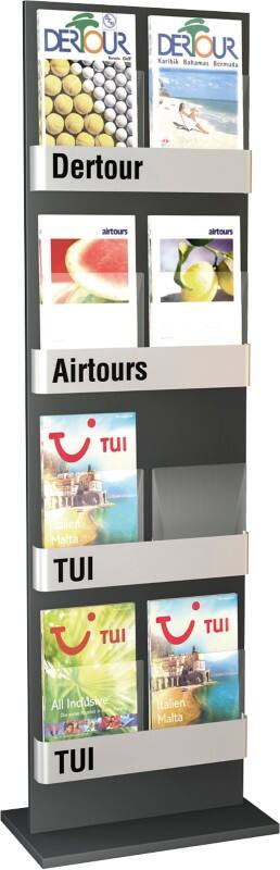 Présentoir à brochures Kerkmann First Anthracite 41659714 540 (L) x 300 (P) x 1750 (H) mm