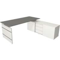 Bureau Kerkmann Form 4 En forme de L Blanc 1'950 x 1'770 x 740 mm