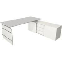 Bureau Kerkmann Form 4 En forme de L Blanc 1'950 x 1'770 x 740 mm