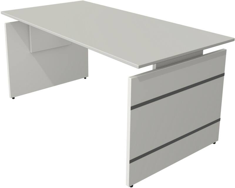 Bureau Kerkmann Form 4 Hauteur ajustable Rectangulaire Gris clair Joue 1600 (l) x 800 (p) x 760 (h) mm
