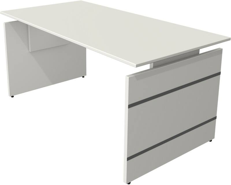 Kerkmann Form 4 Höhenverstellbar Schreibtisch Rechteckig Weiss Wange 1.600 (B) x 800 (T) x 760 (H) mm