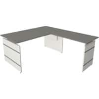 Bureau assis-debout Kerkmann Form 4 En forme de L Hauteur Ajustable Blanc 1'600 x 1'800 x 760 mm