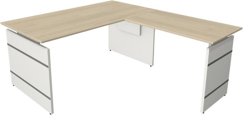 Bureau Kerkmann Form 4 Hauteur ajustable En forme de L Joue 1600 (l) x 1800 (p) x 760 (h) mm