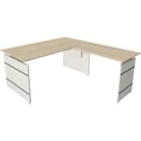 Bureau assis-debout Kerkmann Form 4 En forme de L Hauteur Ajustable Blanc 1'600 x 1'800 x 760 mm