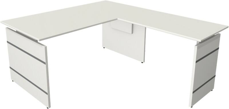 Kerkmann Form 4 Höhenverstellbar Schreibtisch L-förmig Weiss Wange 1.600 (B) x 1.800 (T) x 760 (H) mm