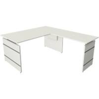 Bureau assis-debout Kerkmann Form 4 En forme de L Hauteur Ajustable Blanc 1'600 x 1'800 x 760 mm