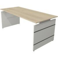 Bureau assis-debout Kerkmann Form 4 Rectangulaire Hauteur Ajustable Blanc 1'800 x 800 x 760 mm