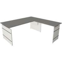 Bureau assis-debout Kerkmann Form 4 En forme de L Hauteur Ajustable Blanc 1'800 x 1'800 x 760 mm