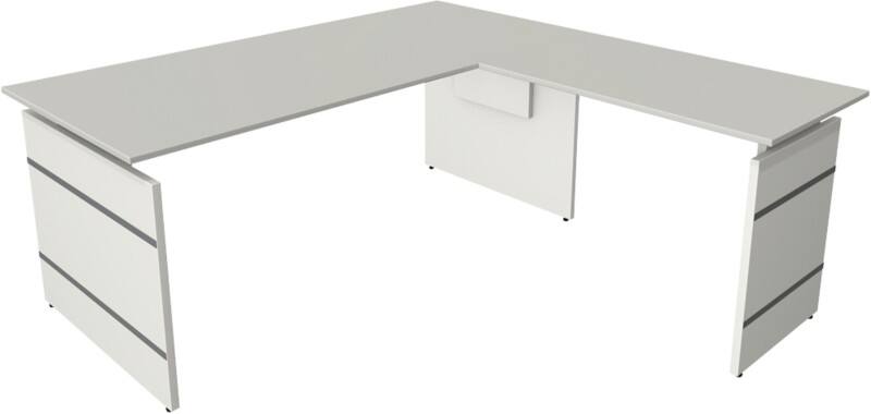 Bureau Kerkmann Form 4 Hauteur ajustable En forme de L Gris clair Joue 1800 (l) x 1800 (p) x 760 (h) mm