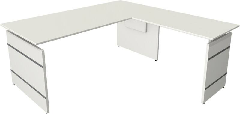 Kerkmann Form 4 Höhenverstellbar Schreibtisch L-förmig Weiss Wange 1.800 (B) x 1.800 (T) x 760 (H) mm