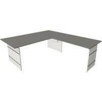 Kerkmann Sitz-Stehschreibtisch Form 4 L-Förmig Höhenverstellbar 2000 x 2200 x 760 mm