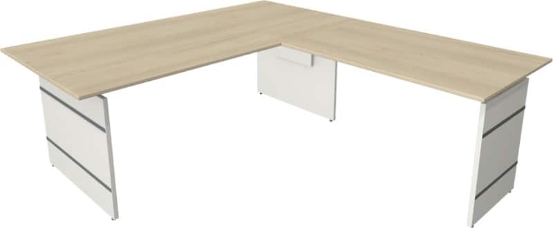 Kerkmann Form 4 Eckschreibtisch L-förmig Ahorn Wange 2.000 (B) x 2.200 (T) x 760 (H) mm